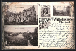 AK Ebersbach / Schöpstal, Restaurant Wilhelmshöhe, Schloss Ebersbach, Portrait Kaiser Wilhelm  - Schöpstal