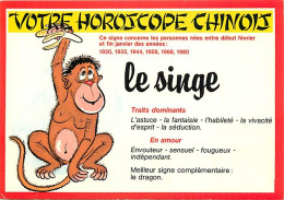 Astrologie - Horoscope Chinois - Le Singe - Illustration - CPM - Carte Neuve - Voir Scans Recto-Verso - Astrologie