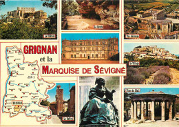 26 - Grignan - Et La Marquise De Sévigné - Multivues - Carte Géographique - CPM - Voir Scans Recto-Verso - Grignan