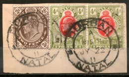 Orange River Colony Cut Squer Cancel,Durban 22.06.1911,Natal,used As Scan - Oranje-Freistaat (1868-1909)