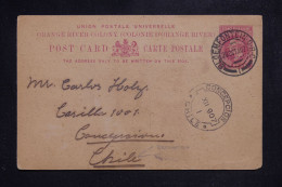ETAT LIBRE D'ORANGE - Entier Postal De Bloemfontein Pour Le Chili En 1907  - L 151457 - Estado Libre De Orange (1868-1909)