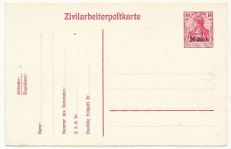 CP - Zivilarbeiterpostkarte 10 Cent. Type Germania - Neuve - Pour Départements Envahis Et Zone Des étapes - Autres & Non Classés
