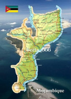 Mozambique Country Map New Postcard * Carte Geographique * Landkarte - Mozambico