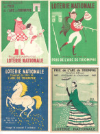 KB1806 - DEPLIANTS LOTERIE NATIONALE - HIPPISME - PRIX DE L'ARC DE TRIOMPHE 1952 1957 1958 1959 1960 1962 1963 - Lottery Tickets