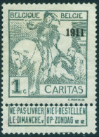 92 * Met Plakker - Obp 38 Euro - 1910-1911 Caritas