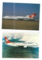 2 POSTCARDS AIRCRAFT  TURKISH AIRLINES  BOEING 727 / 737 - 1946-....: Moderne