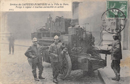 PARIS-SERVICES DES SAPEURS POMPIERS DE LA VILLE DE PARIS- POMPE A VAPEUR A TRACTION AUTOMOBILE EN ACTION - Zonder Classificatie