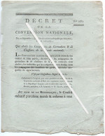 3V4x   Décret De La Convention Nationale 1793 Compagnies De Grenadiers Et Chasseurs De La Garde Nationale - Decrees & Laws