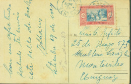 Sénégal CPA Oasis Environs Dakar YT N°79 Rose & Outremer 45c Pour Uruguay Bonne Destination CAD Bleu Dakar SEPT 1924 - Lettres & Documents