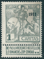 92 * Spoor Van Plakker - Obp 38 Euro - 1910-1911 Caritas