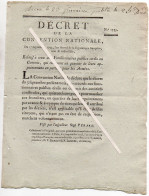 3V4x   Langres Décret De La Convention Nationale 1793 Appointements Civils Ou Commis Partant Pour Les Armées - Décrets & Lois