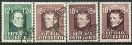 AUSTRIA 1947 Schubert And Grillparzer (all Types) Used.  Michel 801, 802 A802 I+II - Oblitérés