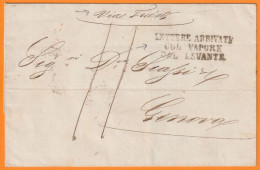 1862 - Enveloppe Pliée De CONSTANTINOPOLI Constantinople Vers GENOVA Via TRIEST Trieste - Vapore Del Levante - European And Asian Offices