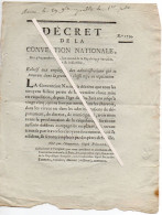 3V4x   Langres Décret De La Convention Nationale 1793 Employés Administration Premiere Classe Réquisition Des Armées - Decreti & Leggi