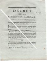 3V4x   Décret De La Convention Nationale 1793 Rassemblements De Forçes Dissiper Rebelles Attroupés Départements - Decreti & Leggi