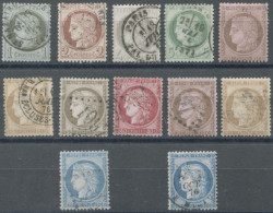 France N°50 à 60A + 60C Oblitérés - Cote 176€ - (F1634) - 1871-1875 Ceres