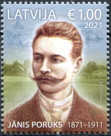 Latvia 2021. 150 Years Of The Birth Of Janis Poruks, Author (MNH OG) Stamp - Latvia