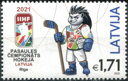 Latvia 2021. World Ice Hockey Championships, Riga (MNH OG) Stamp - Lettonia