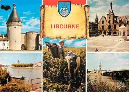 33 - Libourne - Multivues - Vendanges - CPM - Voir Scans Recto-Verso - Libourne