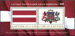 Latvia 2021. Centenary Of The State Symbols Of Latvia (MNH OG) Souvenir Sheet - Lettonia