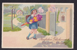 Herzlichen Gluckwunsch Zum Ersten Schulgang / Amag 3114 / Postcard Not Circulated With Text, 2 Scans - Premier Jour D'école