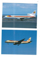 2 POSTCARDS  IBERA  AIR  BOEING 757  / LOCKHEED L-1011 AIRCRAFT - 1946-....: Moderne