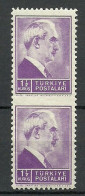 Turkey; 1942 1st Inonu Issue 1 1/2 K. ERROR "Partially Perf." - Unused Stamps