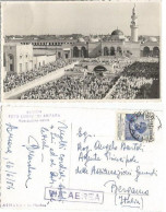 Eritrea (Ethiopia Period) B/w Pcard Asmara Mosque & Square With Crowd Airmail 17jun1954 To Italy With Selassiè C25 Solo - Eritrea
