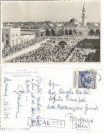 Eritrea (Ethiopia Period) B/w Pcard Asmara Mosque & Square With Crowd Airmail 17jun1954 To Italy With Selassiè C25 Solo - Äthiopien