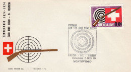 Uruguay 1974, Centenary Of The Swiss Rifle Association, FDC - Uruguay