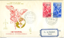 Zona A. Interpol FDC 1954. - Otros & Sin Clasificación