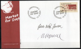 Martin Mörck. Denmark 2002. 50 Anniv National Association LEV. Michel 1305. FDC. Signed. - FDC