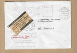 Los Vom 08.04 -  ZKD Brief Aus Berlin Nach Dresden 1965 Mit Aufkleber - Centrale Postdienst