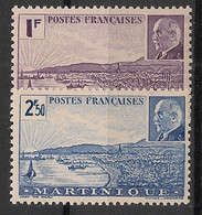 MARTINIQUE - 1941 - N°YT. 189 à 190 - Pétain - Neuf Luxe ** / MNH / Postfrisch - Neufs