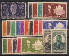 MARTINIQUE - 1944-45 - N°YT. 198 à 219 - Complet - 22 Valeurs - Neuf Luxe ** / MNH / Postfrisch - Neufs