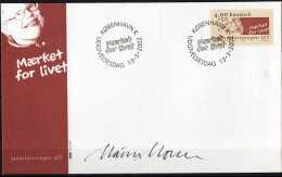 Martin Mörck. Denmark 2002. 50 Anniv National Association LEV. Michel 1305. FDC. Signed. - FDC