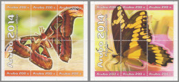 ARUBA 2014 MNH Butterflies Schmetterlinge Vlinders 2S/S – OFFICIAL ISSUE – DHQ49610 - Vlinders