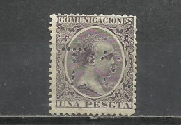 Q735-SELLO CLASICO ALFONSO XIII 1889 Nº 226T USADO POR TELÉGRAFOS TALADRO PERFINS VALOR 8,00€ - Usati