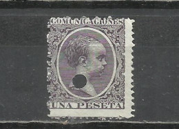 Q735C-SELLO CLASICO ALFONSO XIII 1889 Nº 226T USADO POR TELÉGRAFOS TALADRO PERFINS VALOR 8,00€ - Used Stamps
