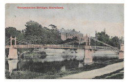 Postcard UK England Herefordshire Hereford Suspension Foot Bridge Published Burrow Cheltenham Posted 1907 - Hertfordshire
