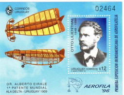 Uruguay 1996, Aerofila Otto Lilienthal, Block - Uruguay