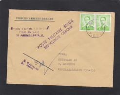 POSTE MILITAIRE BELGE,ERMÄSSIGTE GEBÜHR.LETTRE D'AACHEN POUR MUNICH. - Lettres & Documents