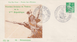 Enveloppe  FDC  1er  Jour   FRANCE   10f   MOISSONNEUSE    Musée  Postal     PARIS   1959 - 1950-1959