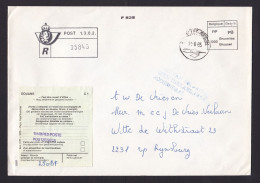 Belgium: Cover To Netherlands, 1985, Postal Service, C1 Customs Label, Not At Home At Back, Cancel (traces Of Use) - Brieven En Documenten