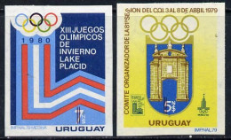 Uruguay 1980, Olympic Games In Moscow And Salt Lake City, 2val IMPERFORATED - Uruguay