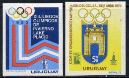Uruguay 1980, Olympic Games In Moscow And Salt Lake City, 2val IMPERFORATED - Ete 1980: Moscou