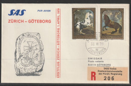 1979, SAS, Erstflug, Liechtenstein - Göteborg Sweden - Poste Aérienne