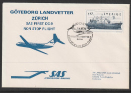 1979, SAS, Erstflug, Göteborg Sweden - Zürich - Storia Postale