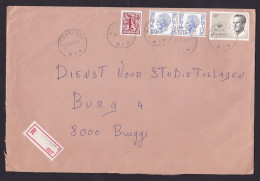 Belgium: Registered Cover, 1984, 4 Stamps, King, Heraldry, Improvised R-label Moerkerke (right Stamp Damaged) - Briefe U. Dokumente