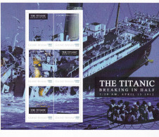 LI05 The Titanic Breaking In Half 1912 The World's Most Famous Ships Mini Sheet - Schiffe